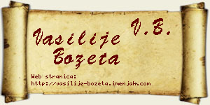 Vasilije Bozeta vizit kartica